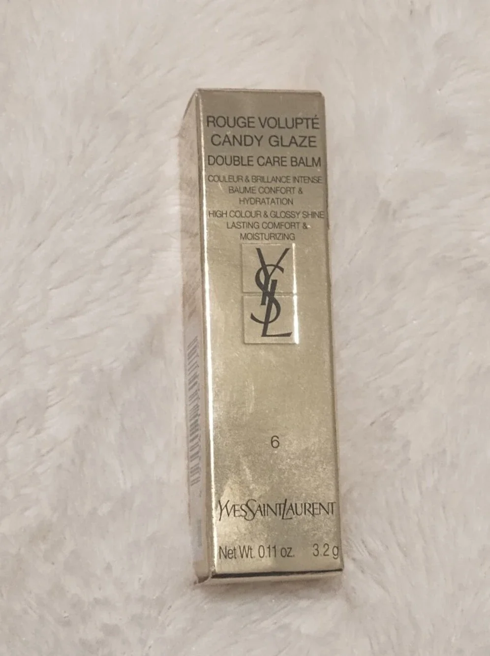 Yves Saint Laurent YSL Rouge Volupte Candy Glaze Double Care Balm Lipstick # 6